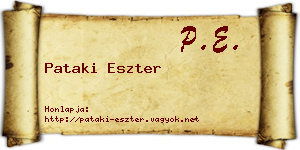 Pataki Eszter névjegykártya